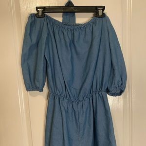 Denim romper off shoulder